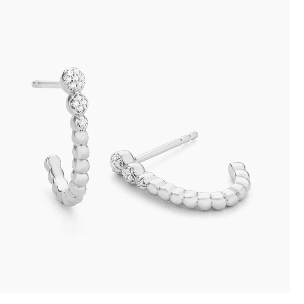 Beaded Connection Huggie Earrings